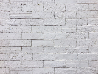 Abstract white brick wall texture for pattern background.