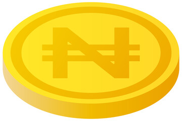 The Nigeria Naira currency symbol coin