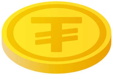 The Tugrik currency symbol coin