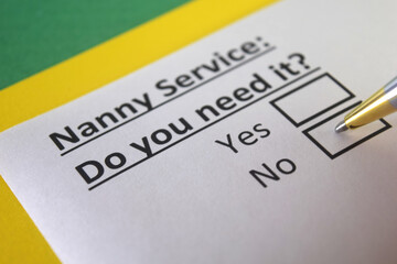 Obraz premium Questionnaire about services