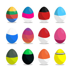 Pack of Easter Eggs with Social Media Icon Color