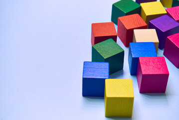 Obraz premium colorful wooden toy cubes