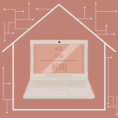 Work from home poster. Home office