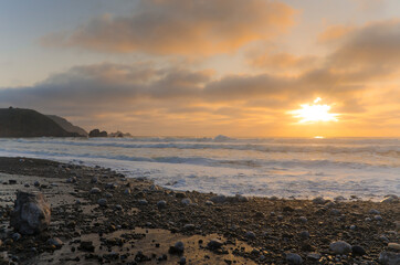 Obraz premium Rockaway Beach Sunset, Pacifica, California, USA
