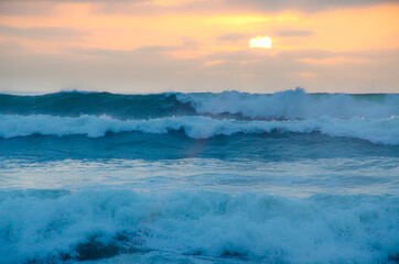 Fototapeta na wymiar Rockaway Beach Sunset, Pacifica, California, USA