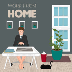 Work from home poster. Home office