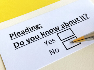 Fototapeta premium Questionnaire about civil litigation