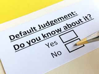 Obraz premium Questionnaire about civil litigation