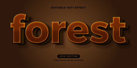 Forest Brown editable text effect vector