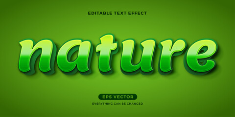 Eco Nature Green editable text effect vector