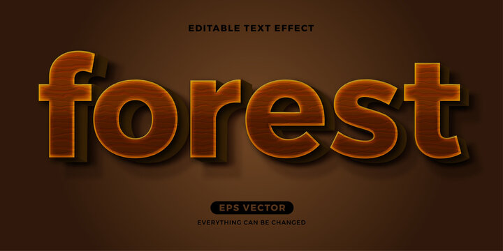 Forest Brown Editable Text Effect Vector