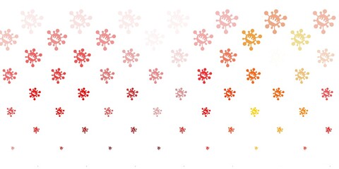 Light orange vector pattern with coronavirus elements.