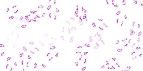 Light Purple, Pink vector texture with women's rights symbols.