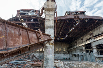 Dilapidated building of an old factory.