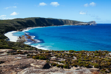 Beautiful view of cliff coast and Cable Beach at Torndirrup National Park, Albany beach, Western...