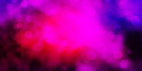 Dark Pink, Blue vector pattern with spheres. Modern abstract illustration with colorful circle shapes. Pattern for booklets, leaflets.