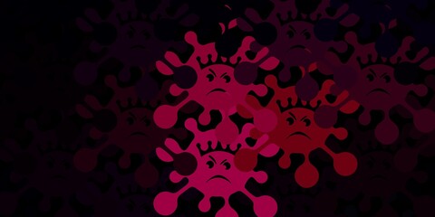 Dark pink vector template with flu signs.