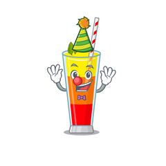 smiley clown tequila sunrise cocktail cartoon character design concept