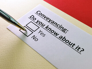 Questionnaire about conveyancing