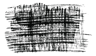 Black paint, ink brush strokes, brushes, lines, grungy. Artistic design elements, boxes, frames. Vector background, grunge.