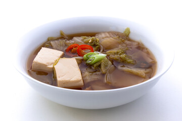 Korean food cabbage soup with tufu