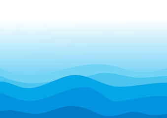 Abstract blue waves background vector.