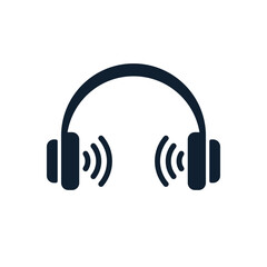 Headphones flat icon sound symbol