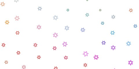 Light multicolor vector backdrop with virus symbols.