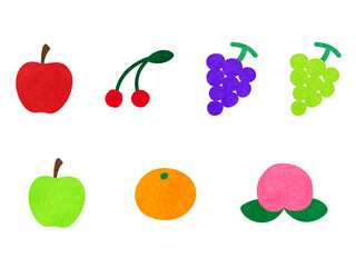 Hand drawn illustration set of various fruits