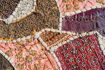 Tejido Oriental tradicional hecho a mano.