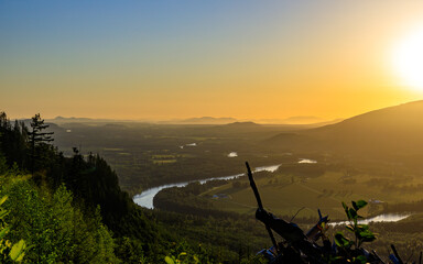 Fototapeta premium sunset over the river