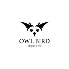 Owl bird logo template vector icon design