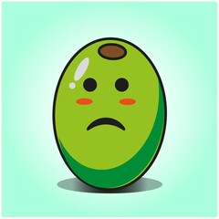Cute olive cartoon mascot character vector design