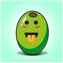 Cute olive cartoon mascot character vector design