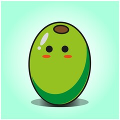 Cute olive cartoon mascot character vector design
