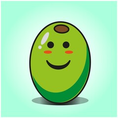 Cute olive cartoon mascot character vector design