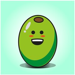 Cute olive cartoon mascot character vector design
