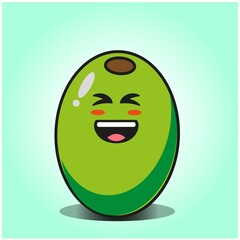 Cute olive cartoon mascot character vector design
