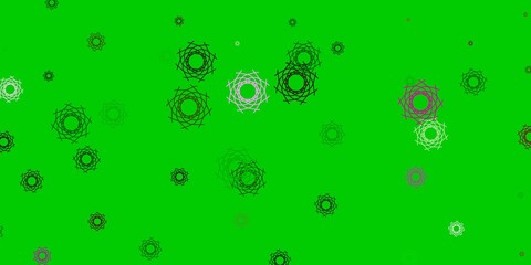 Light Pink, Green vector backdrop with chaotic shapes.