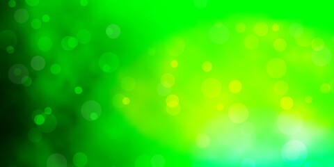 Light Green vector background with bubbles. Modern abstract illustration with colorful circle shapes. New template for a brand book.