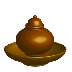 golden clay on a white background