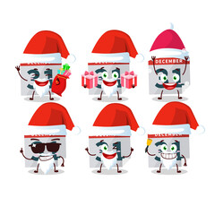 Santa Claus emoticons with december 31th calendar cartoon character