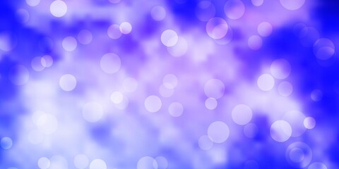 Light Purple vector backdrop with dots. Abstract decorative design in gradient style with bubbles. Pattern for wallpapers, curtains.