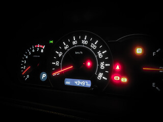 car speed meter indicator with sensor on