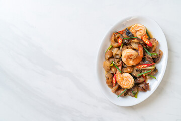 Stir-Fried Sea Cucumber with Shrimps