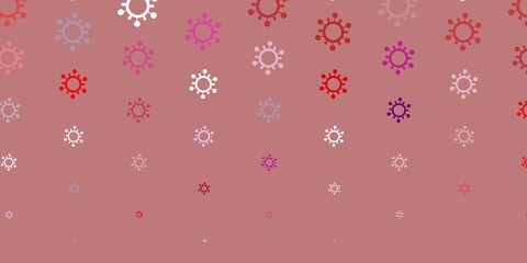 Light Pink, Red vector pattern with coronavirus elements.