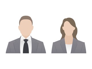 Fototapeta premium 人物アイコン 男女セット