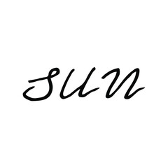 hand-drawing words - sun, summer, vector,