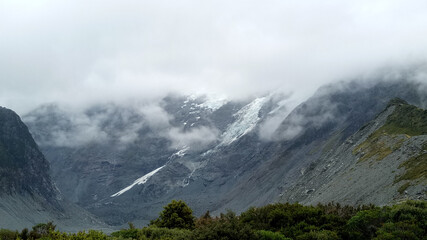 Beautiful View Inside Mt Cook National Park South Island New Zealand