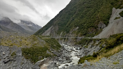 Beautiful View Inside Mt Cook National Park South Island New Zealand